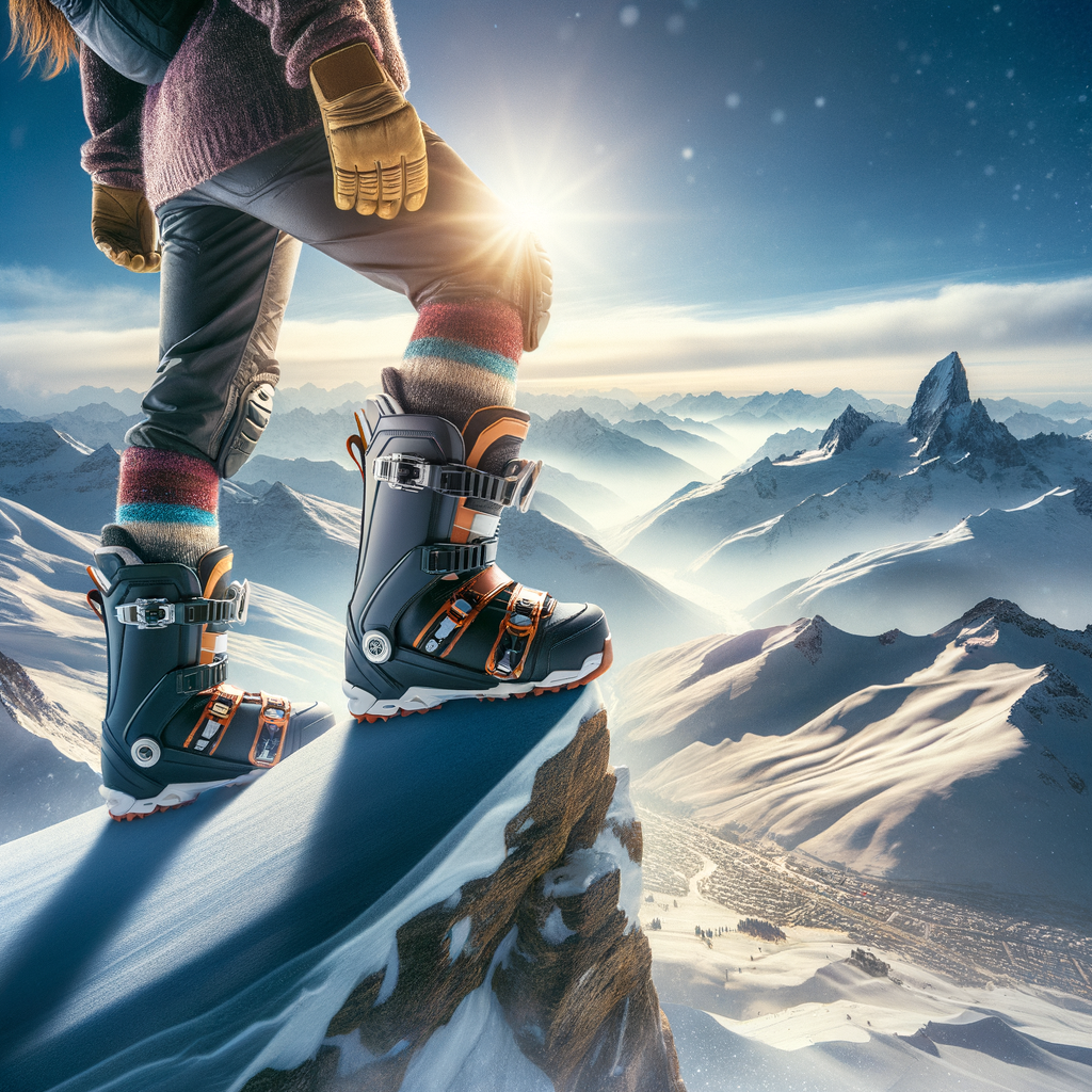 Professional snowboarder showcasing perfect high altitude snowboarding boots on mountain terrain, essential gear for high altitude sports and guide for selecting the best snowboarding boots.