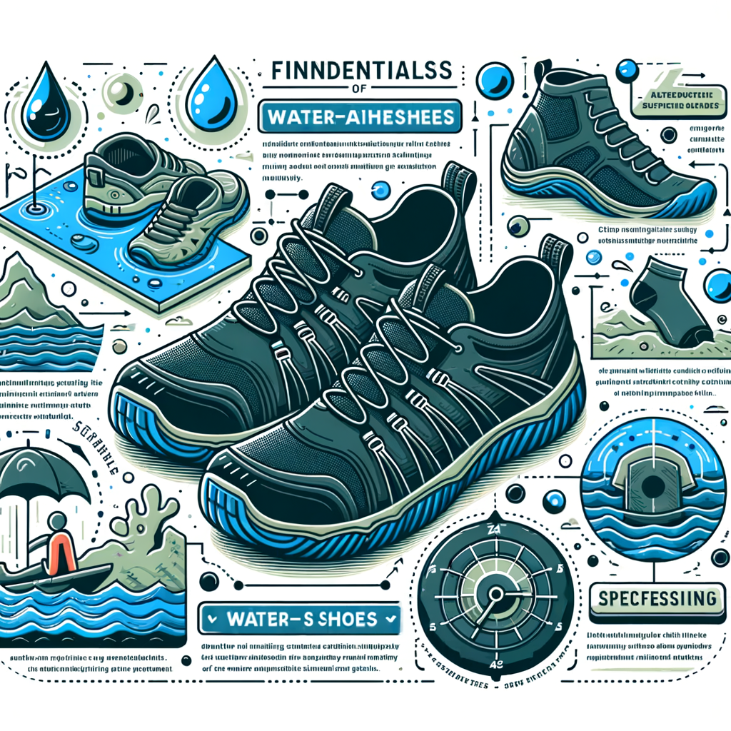 Infographic detailing Water Shoes Basics and Importance, Understanding Footwear Fundamentals, highlighting the Function and Role of Water Shoes in Water Activities for a comprehensive Water Shoes Guide and Knowledge.