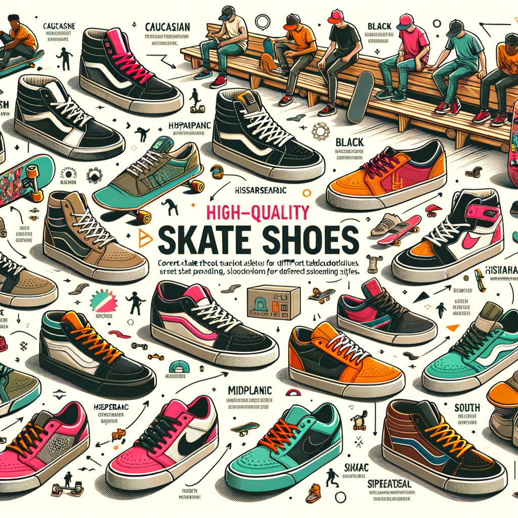 Infographic from a skateboarding shoe guide highlighting the best skateboarding shoes for different styles, offering advice on skate shoe selection and the importance of choosing the right skateboarding footwear.