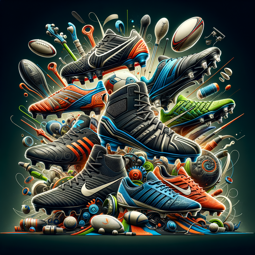 High-performance rugby shoes, professional rugby boots, and durable rugby cleats from top rugby shoe brands, showcasing the best rugby footwear essentials and gear for rugby players.