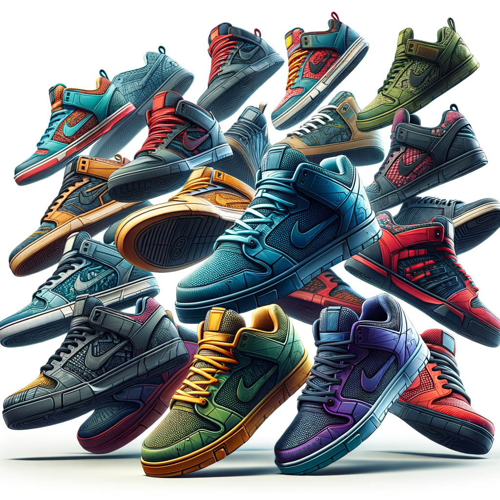 Assortment of BMX tricks footwear showcasing diverse BMX shoe designs and style-specific footwear variations for different BMX tricks.