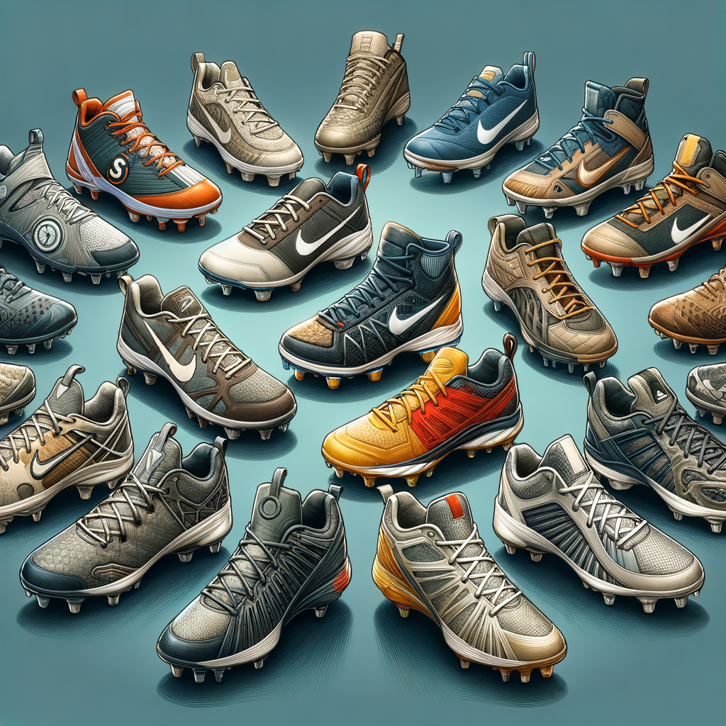 Visual Baseball Cleats Guide showcasing a comparison of the best Baseball Cleats types from top brands, aiding in choosing high-quality Baseball Cleats for a comprehensive review and buying guide.