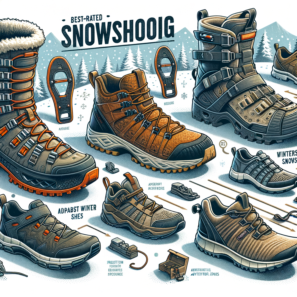 Top-rated snowshoeing footwear including best shoes for snowshoeing, snowshoeing boots, and winter adventure shoes, essential snowshoeing gear and equipment for cold weather and snow hiking adventures.