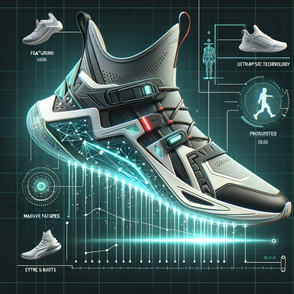 Advanced sports shoe technology in futuristic extreme sports footwear, illustrating innovative footwear technology and the future of sports shoes for extreme sports shoe designs.