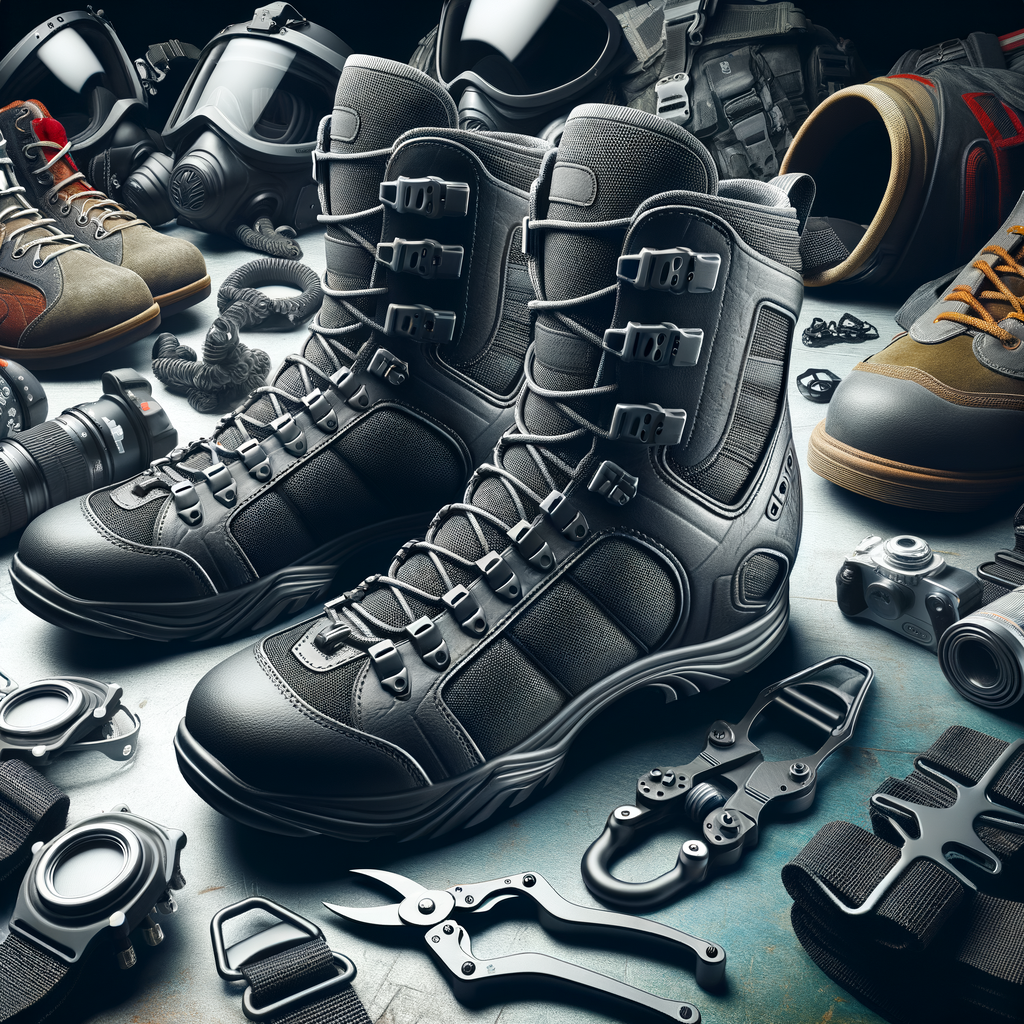 High-performance skydiving boots showcasing safety features like reinforced soles and ankle support, representing the best in extreme sports safety equipment and protective footwear for skydiving.